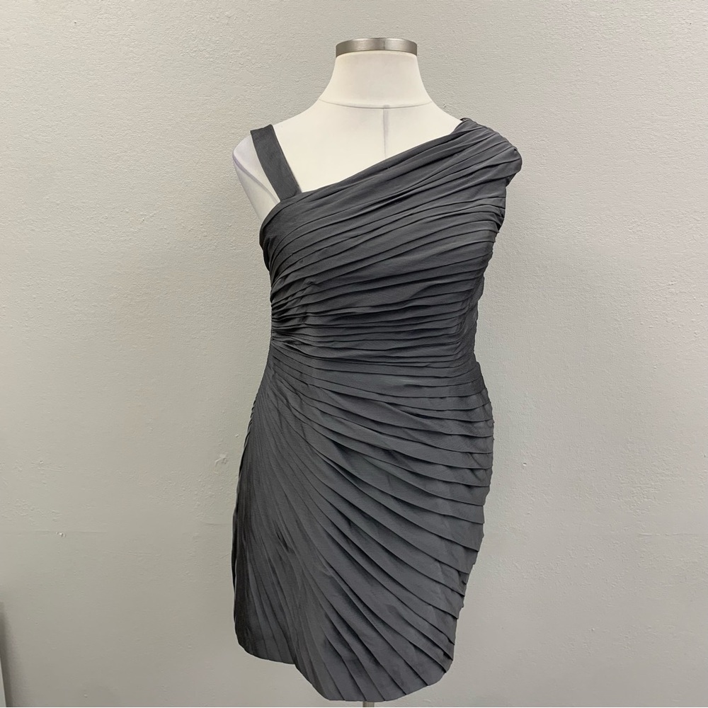 Bari Jay Charcoal One-Shoulder Dress. Size 20
